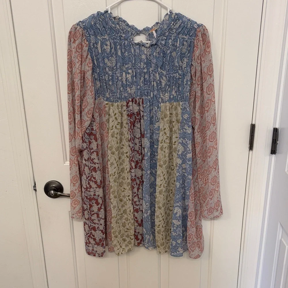 Free People Merrie Mixed Print Tunic
